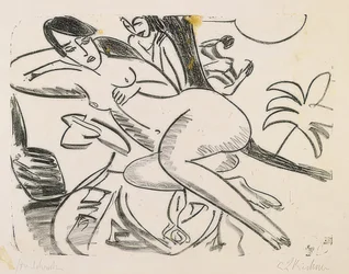 Desnudo acostado en una manta. 1911