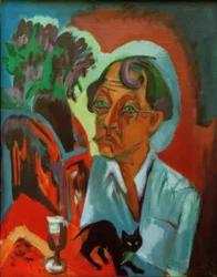El pintor Stirner con gato