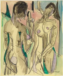 Tres desnudos en el bosque