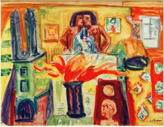 Interior con tulipanes