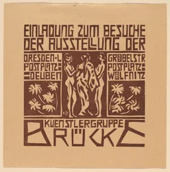 Invitación a una Exposición del Grupo de Artistas Brücke