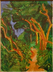 Paisaje de Fehmarn, camino forestal