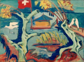 Cabaña de pescadores en el lago de Constanza