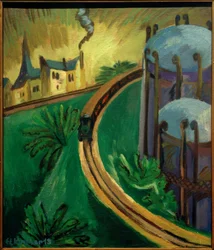 Depósito de gas y tren suburbano