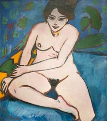 Alemán: Desnudo sobre fondo azul Desnudo sobre fondo azul
