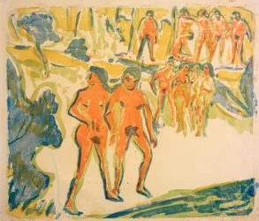 Grupo de bañistas