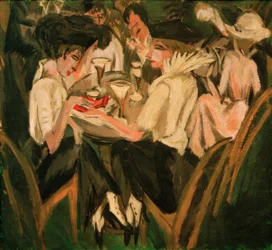 En el jardín del café