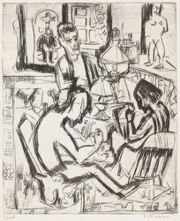 Interior con personas. 1923