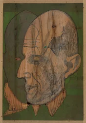 Cabeza del Dr. Bauer, xilografía en color I