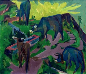 Vacas al atardecer