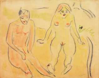 Hombre y mujer (Sentados en el prado)