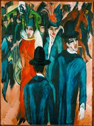 Gente en la calle (óleo sobre lienzo)