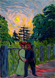 Salida de la luna: Soldado y doncella, 1905