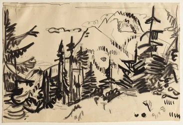 Paisaje Montañoso con Abetos