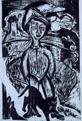 Joven montañés en tormenta, 1921