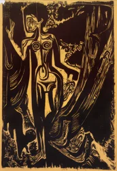 Mujer desnuda en el bosque