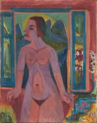 Mujer desnuda junto a la ventana