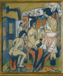 Desnudos en estudio (óleo sobre lienzo)