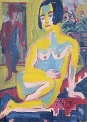 Desnudo femenino sentado. Estudio