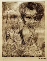 Autorretrato (dibujando)