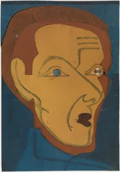 Autorretrato, xilografía en color I