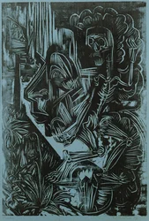 Autorretrato con la muerte bailando, 1917