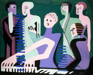 Cantante en el piano (pianista)