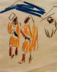 Boceto de dos marroquíes