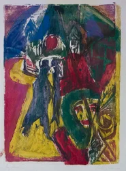 Calle con Cocotte, Escena de Calle de Berlín, 1915-1916