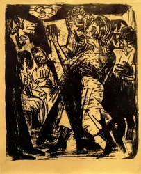Pareja de campesinos bailando