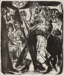 Pareja de campesinos bailando