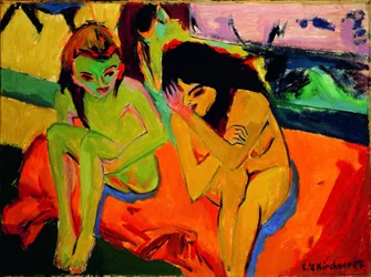 Dos chicas / chicas desnudas hablando