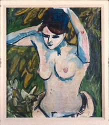 Mujer con brazos levantados, 1910