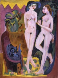 Dos desnudos en una habitación. 1914