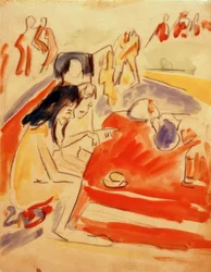 Dos chicas sentadas en la mesa