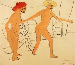 Dos desnudos bailando