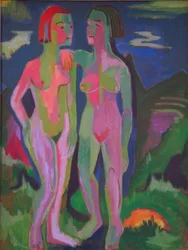 Dos desnudos femeninos en el paisaje
