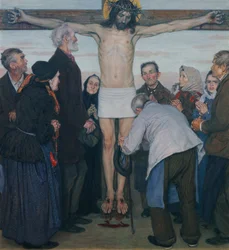 He aquí, Jesús tiene la mano