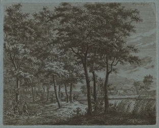 Paisaje con un campesino llevando leña, c. 1800