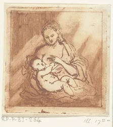 María amamanta a Cristo