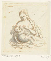 María amamanta a Cristo
