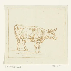 Tauro de pie, mirando a la derecha