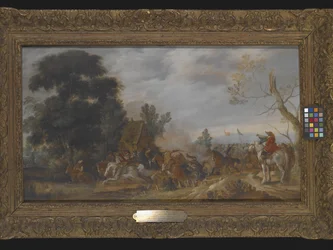 La Escaramuza (óleo sobre madera)