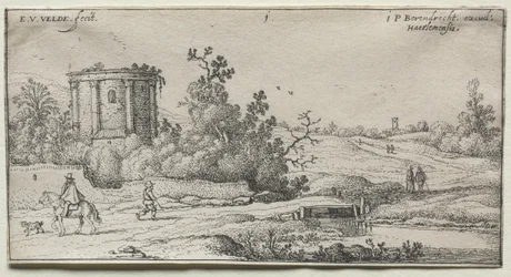 Paisajes: Paisaje con ruinas de un templo romano