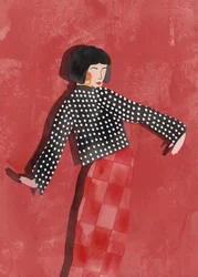 Mujer bailando, estilo rojo