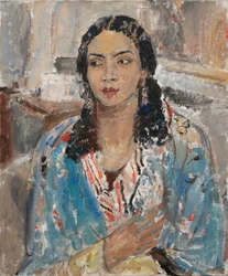 La chaqueta azul (óleo sobre lienzo)