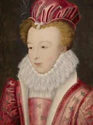 Retrato de Margarita de Francia, reina de Navarra, después de 1572 (Óleo sobre madera)
