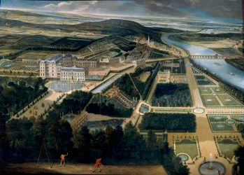 Vista general del castillo y jardines de Saint Cloud (Saint-Cloud)
