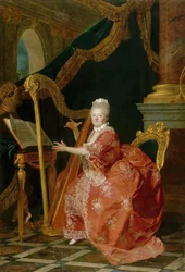 Retrato de la princesa Victoria de Francia tocando el arpa