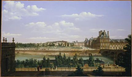 El jardín y el palacio de las Tullerías, vistos desde el muelle de Orsay, en 1813 (óleo sobre lienzo)